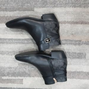 Coach Black leather ankle boots